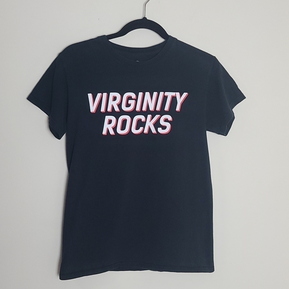 Virginity Rocks black tshirt
